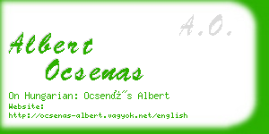 albert ocsenas business card